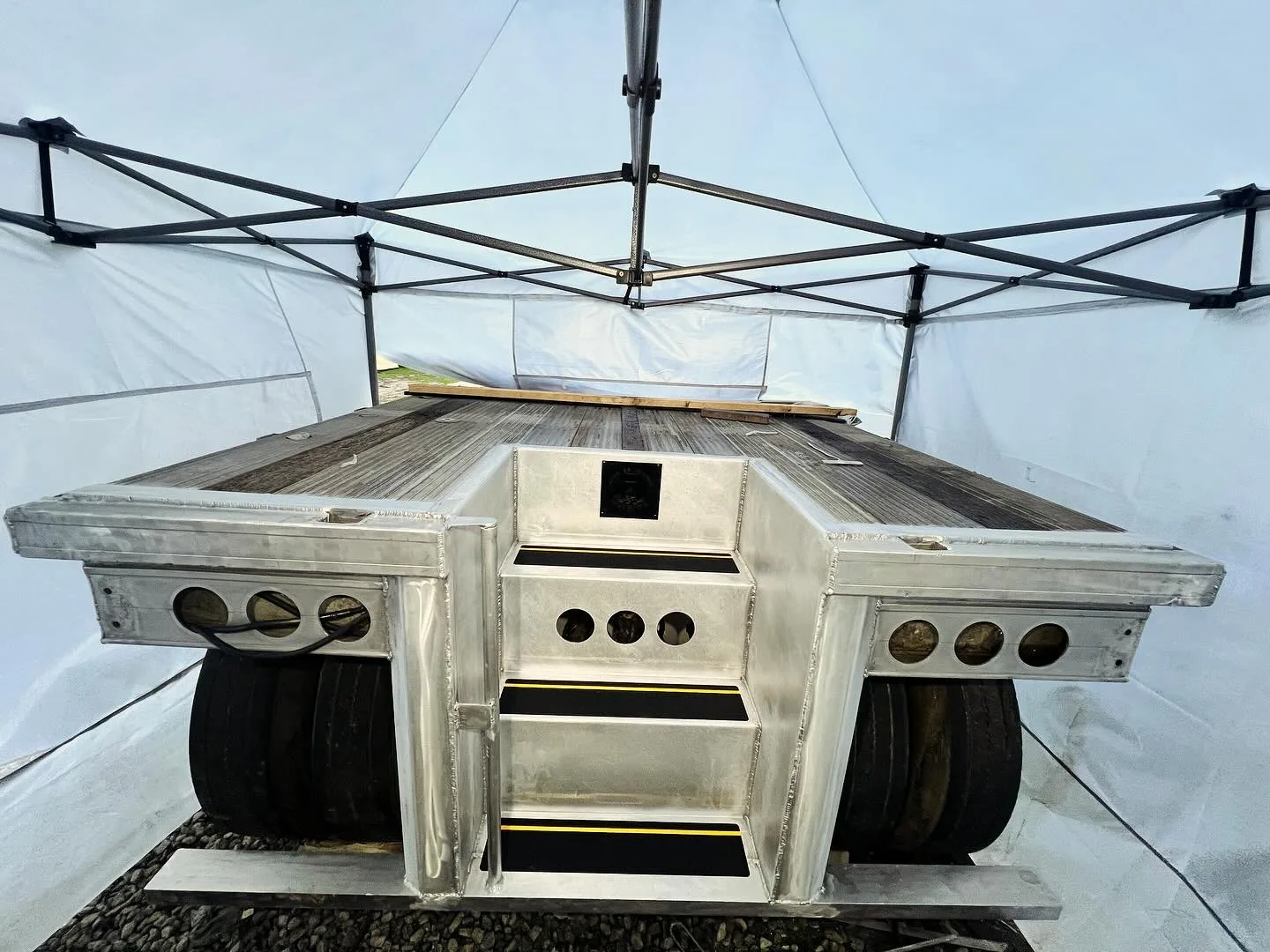Custom-fabricated aluminum truck-bed weldment built by Sons of Thunder Welding