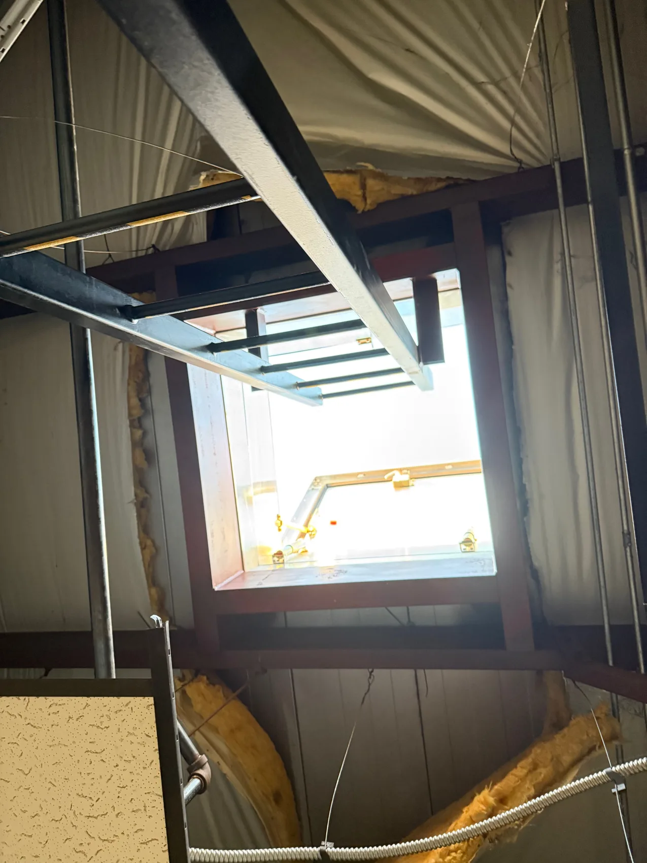 Roof access hatch with welded structural steel framing by Sons of Thunder Welding